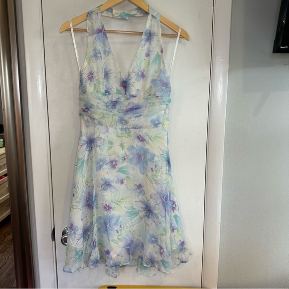 Signature by Robbie Bee Y2K 100% Silk Fairy Halter Dress. Size: 10P. - Picture 1 of 9
